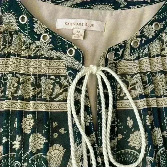 Anthropologie Skies are Blue boho print flowy peasant bell sleeve top - Picture 6 of 7